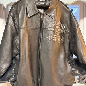 Men's Pelle Pelle Marc Buchanan Soda Club Genuine Cowhide Bomber Leather Jacket